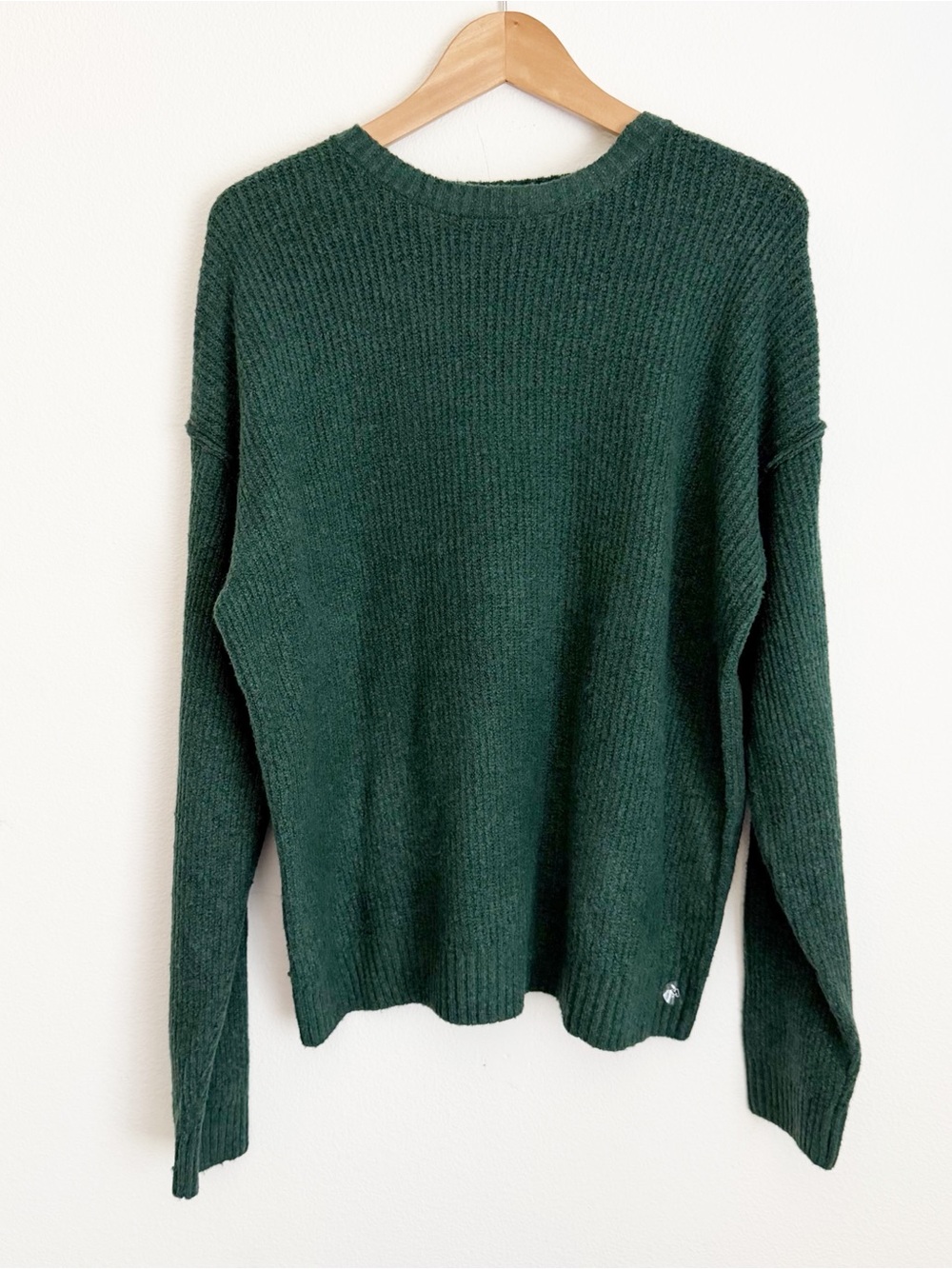 NWT Full Tilt Green Knit Pullover Sweater Size M Drop Shoulder Ribbed Slouchy